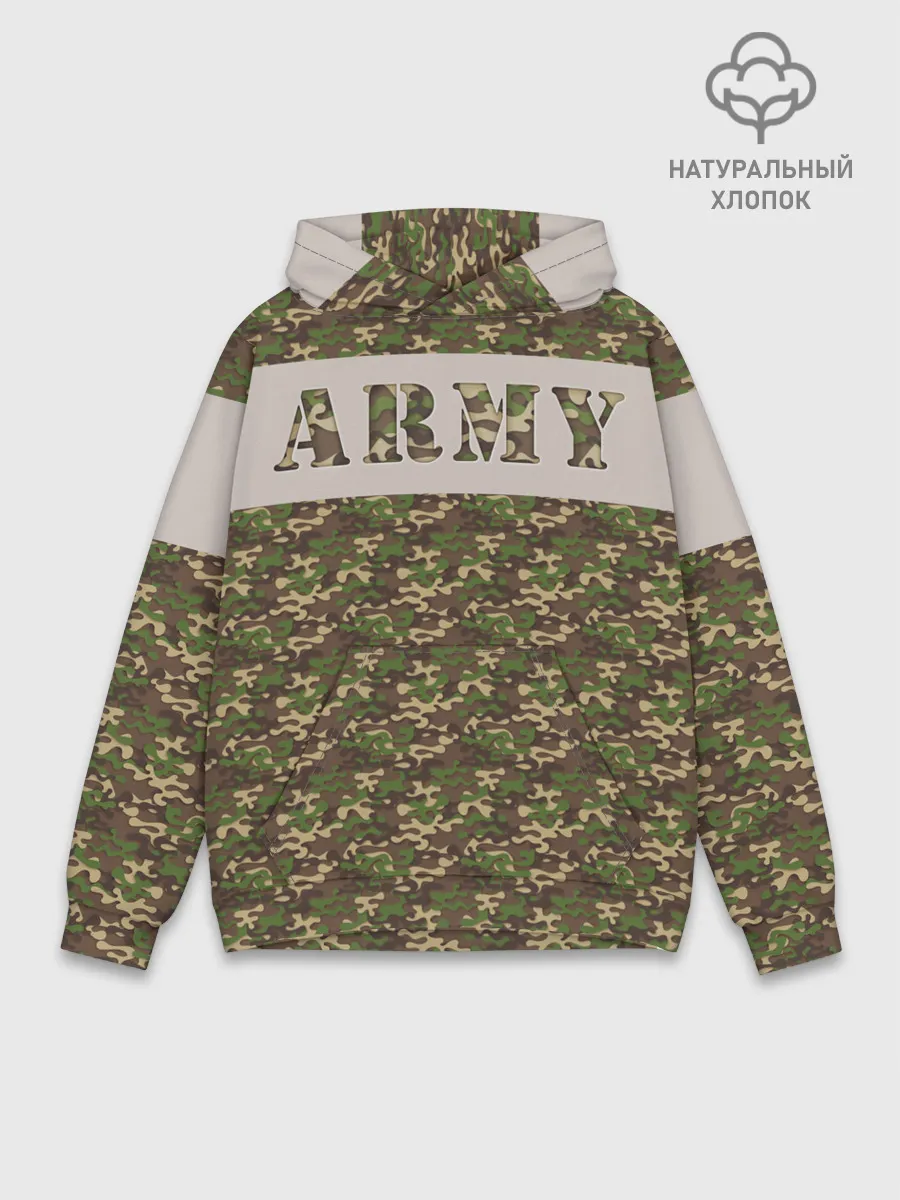 Худи мужской база хлопок / Армия