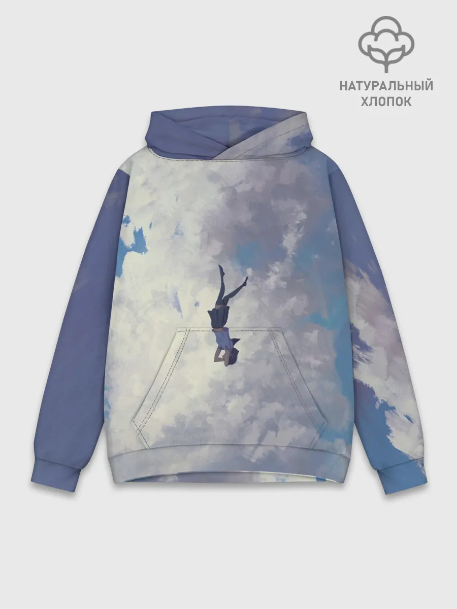 Худи мужской база хлопок / Летящая девушка