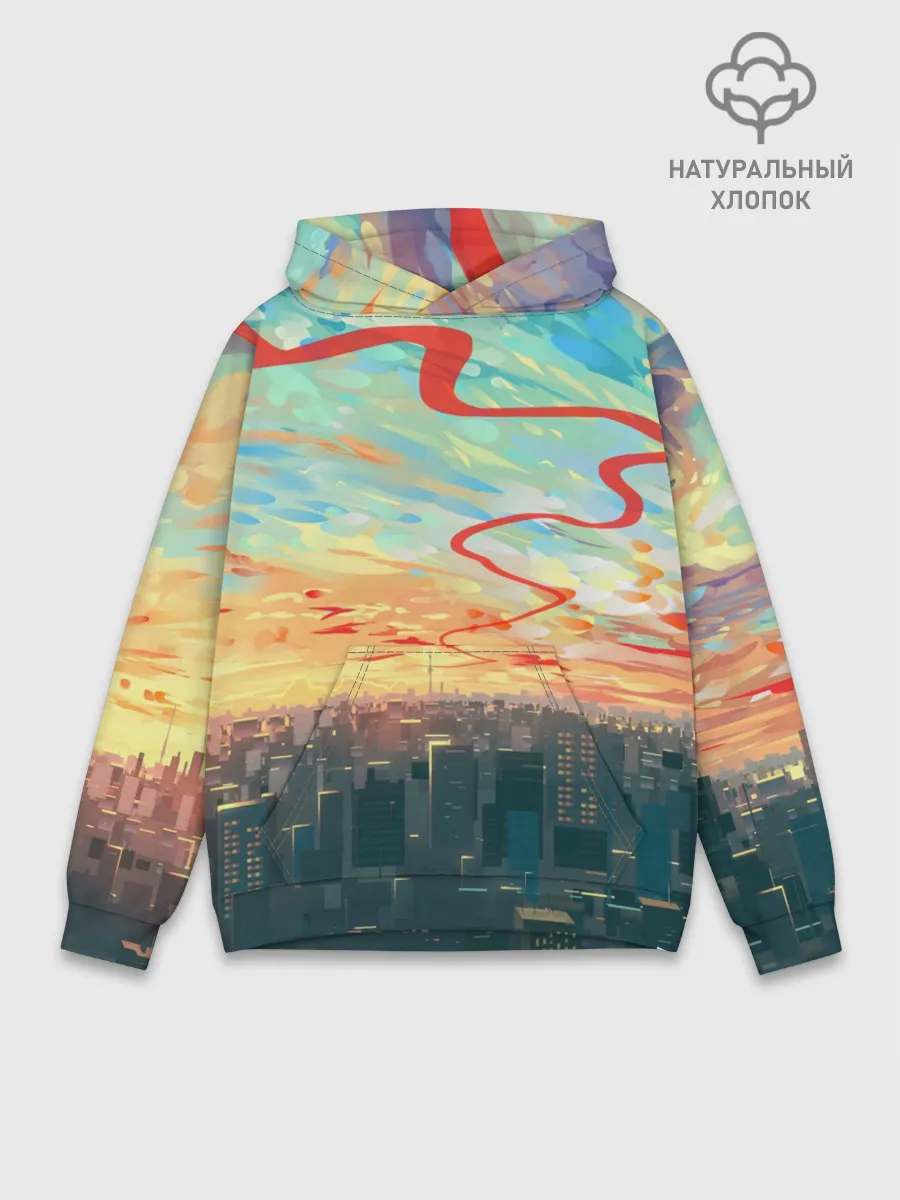 Худи мужской база хлопок / Токио красками