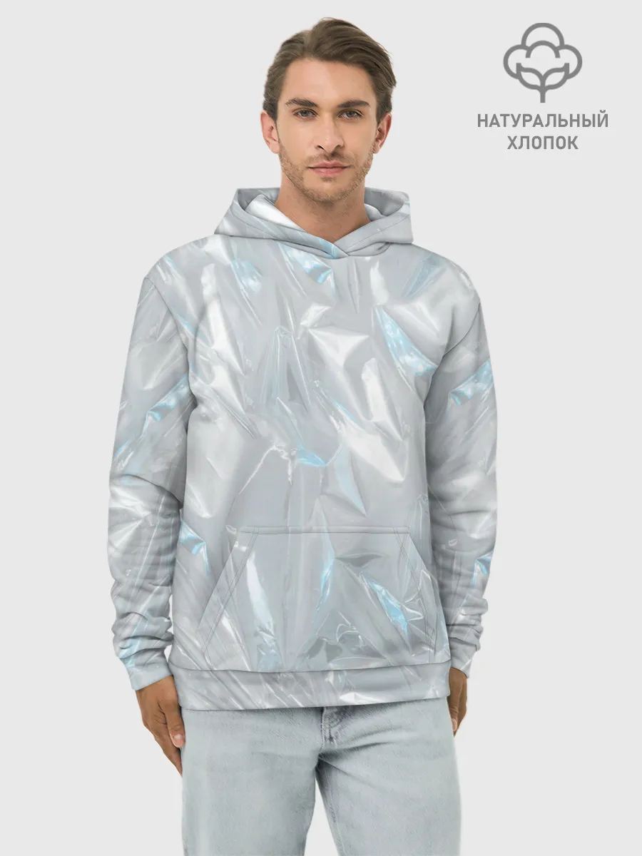 Худи мужской база хлопок / Голографическая текстура