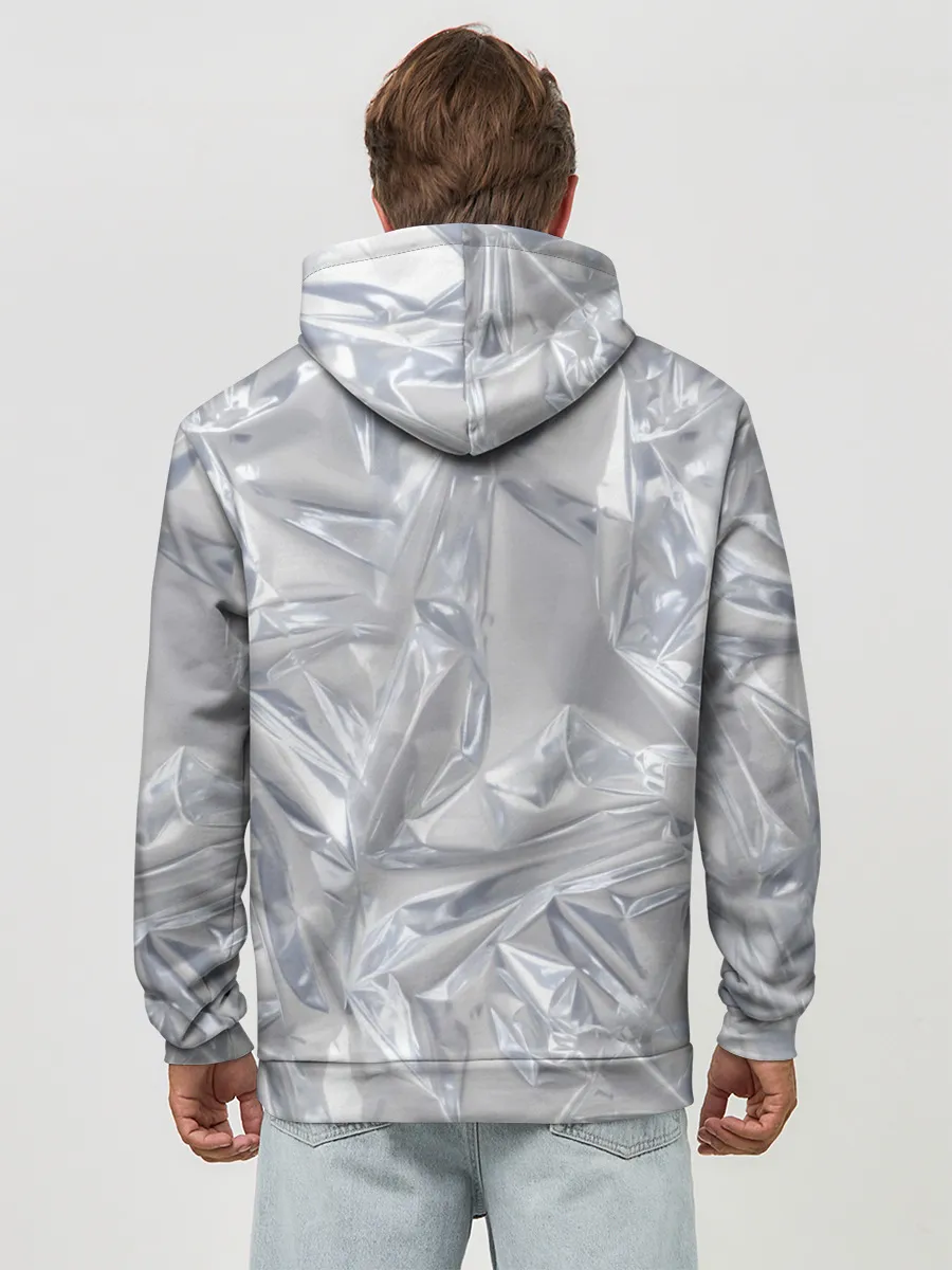 Худи мужской база хлопок / Голографичная фольга