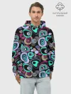 Худи мужской база хлопок / Абстрактный узор ретро
