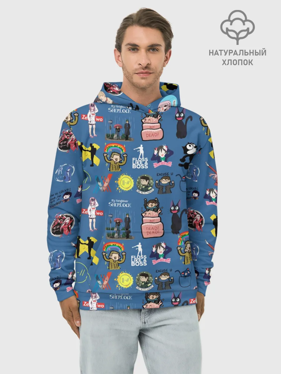 Худи мужской база хлопок / стикербомбинг new