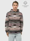 Худи мужской база хлопок / Полосатый этнический орнамент