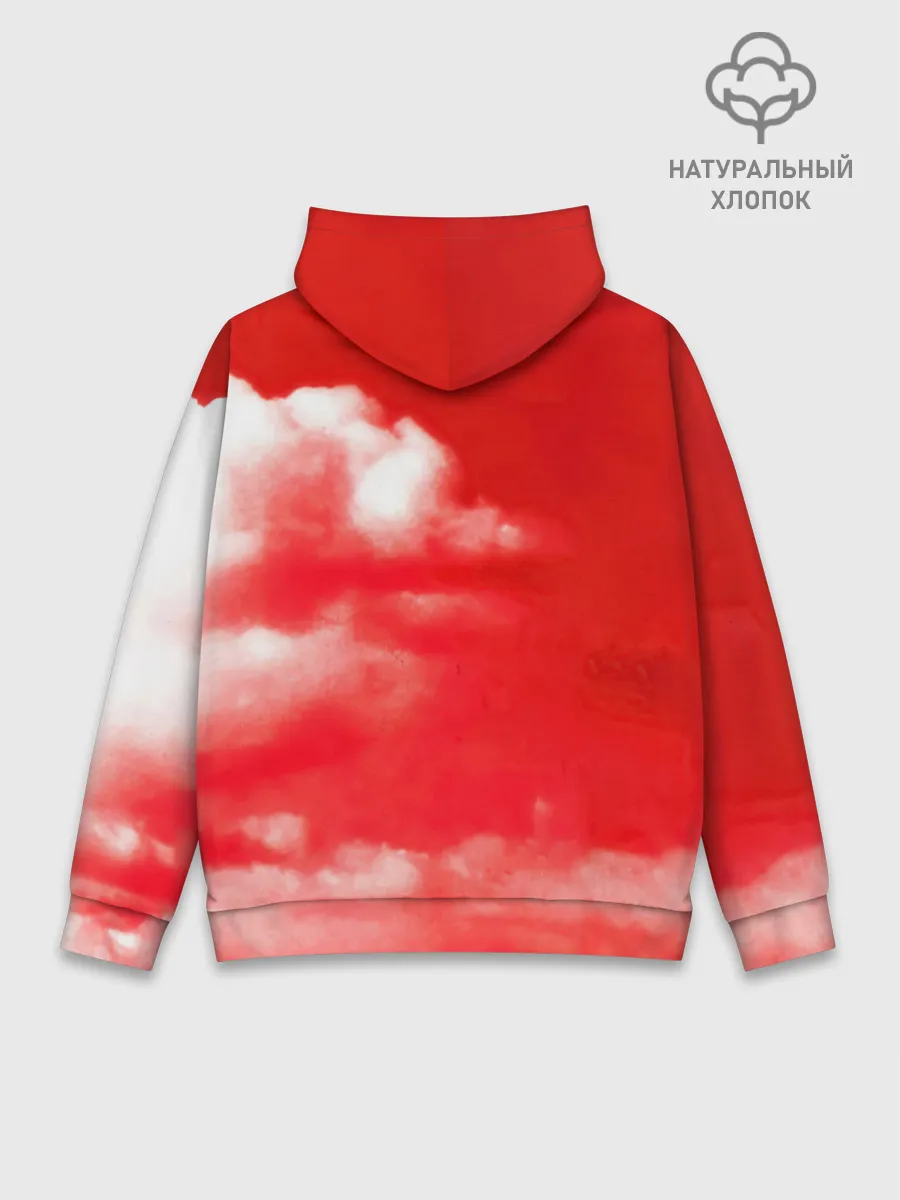 Худи мужской база хлопок / 30 Seconds to Mars красное небо