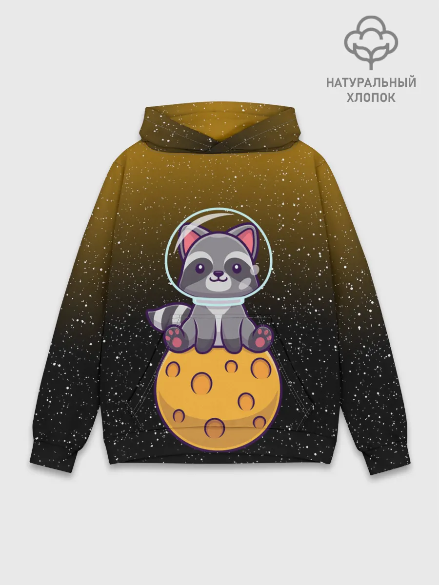 Худи мужской база хлопок / ЕНОТ АСТРОНАВТ | ЛУННЫЙ ЕНОТ