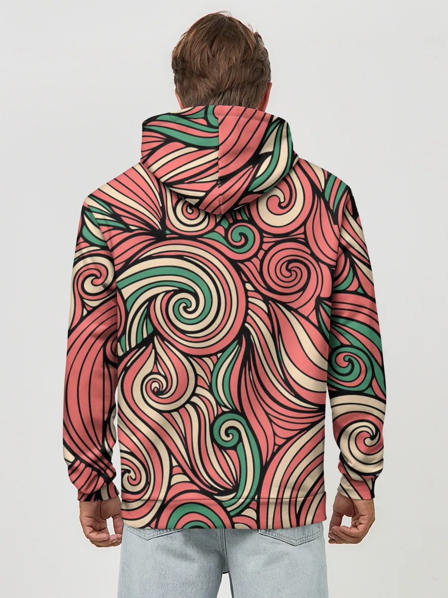 Худи мужской база хлопок / Алые листья