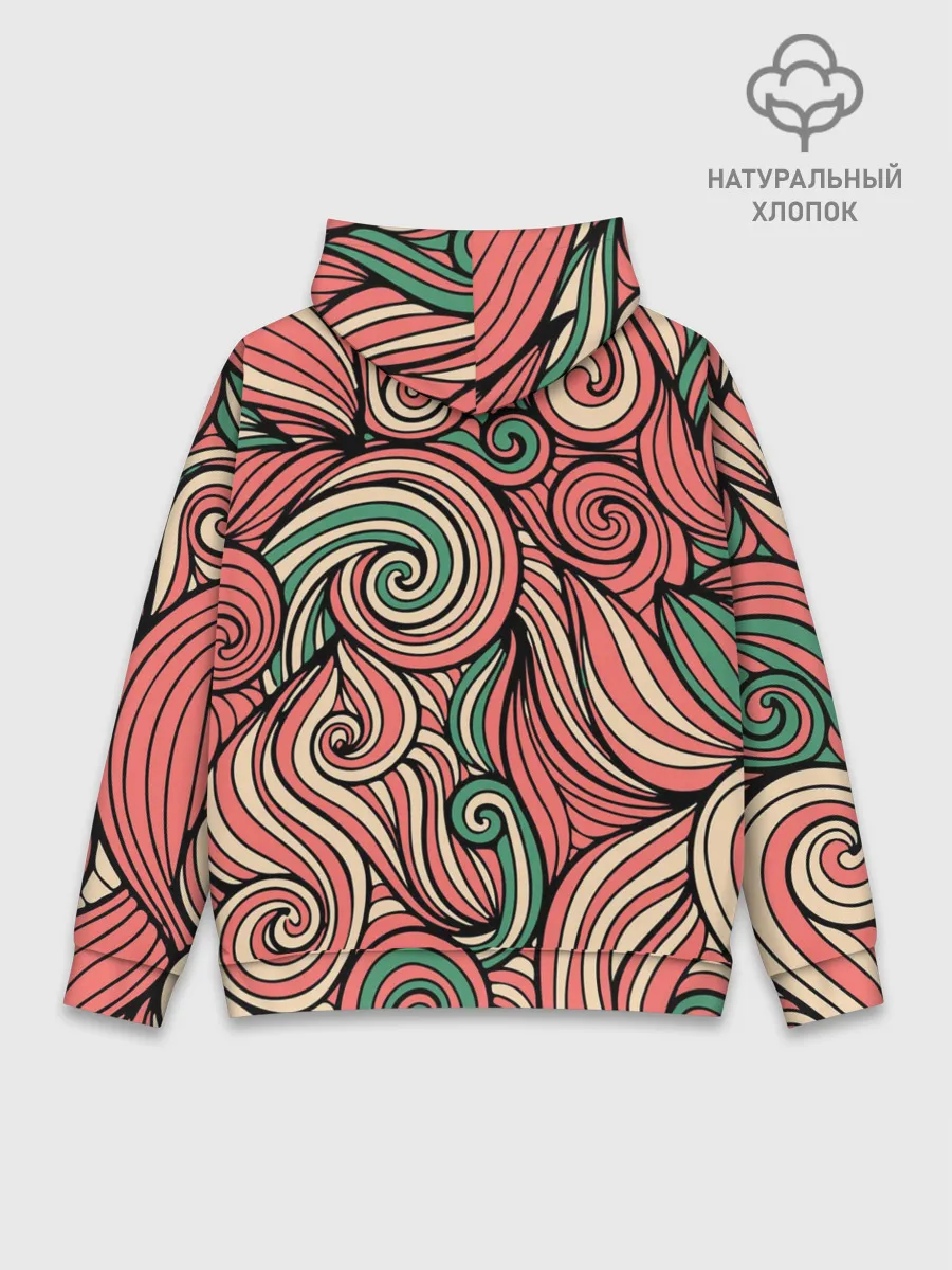 Худи мужской база хлопок / Алые листья