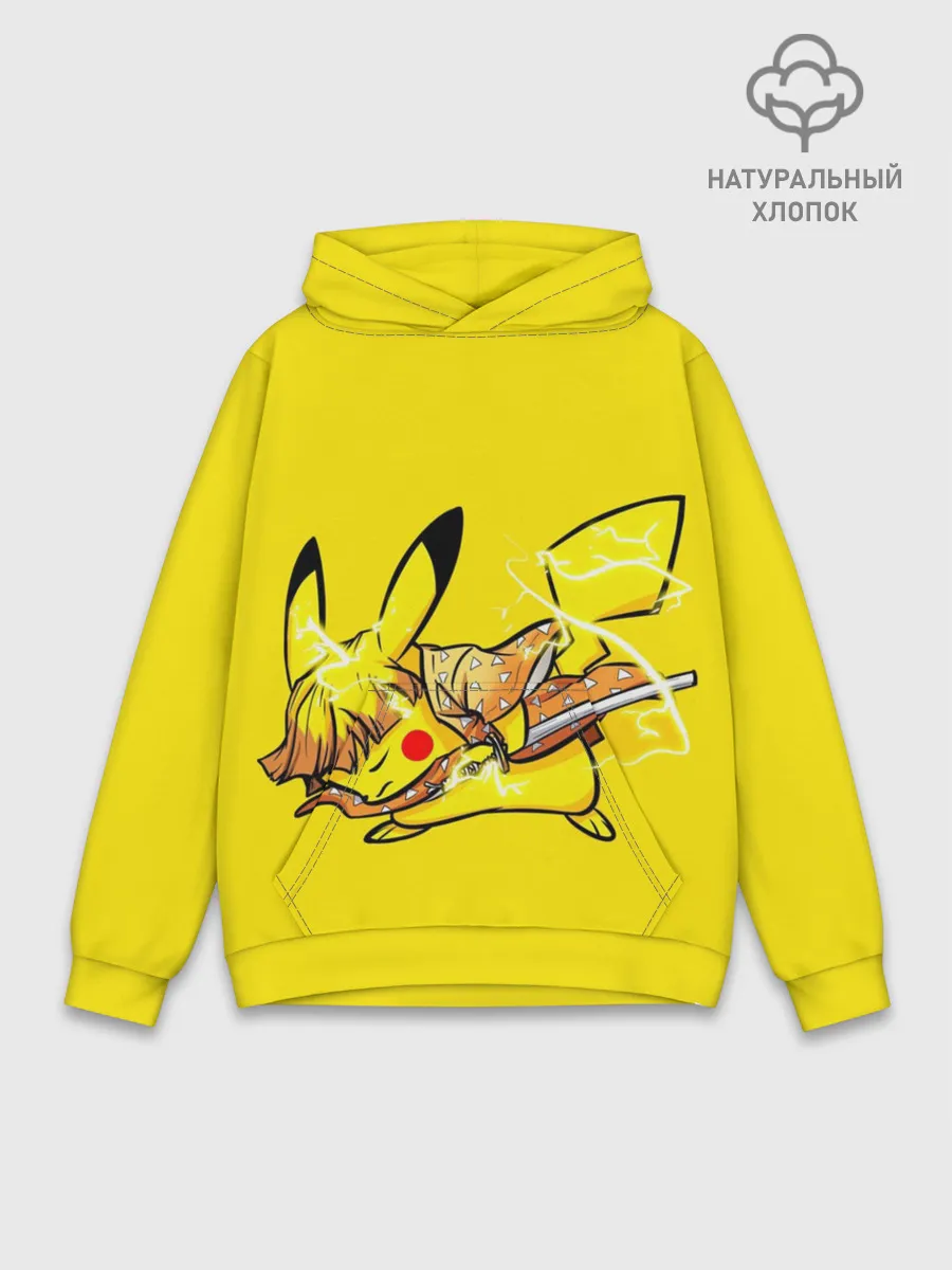 Худи мужской база хлопок / Пикачу Зеницу клинок демонов