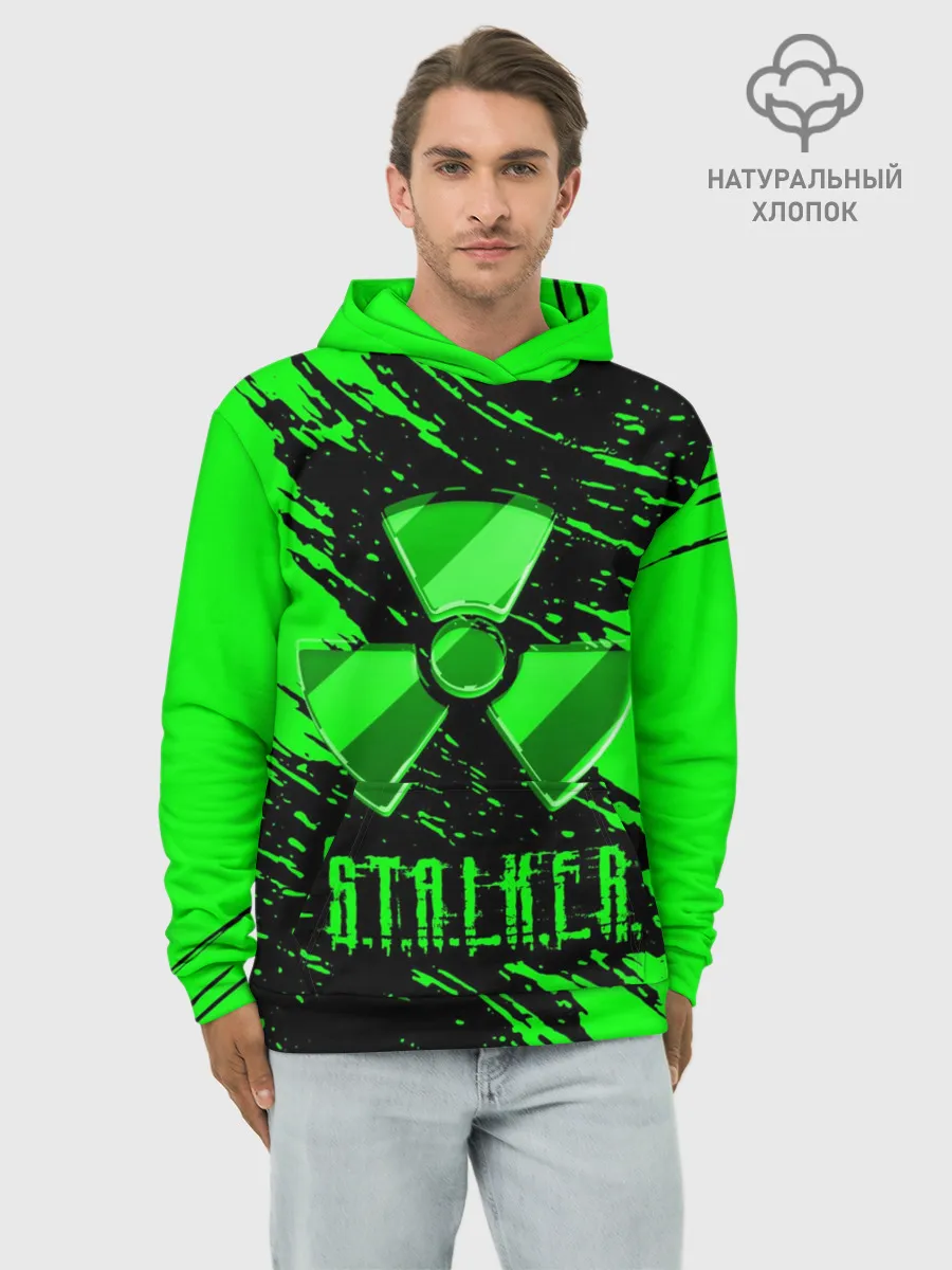 Худи мужской база хлопок / S.T.A.L.K.E.R. NEON | СТАЛКЕР
