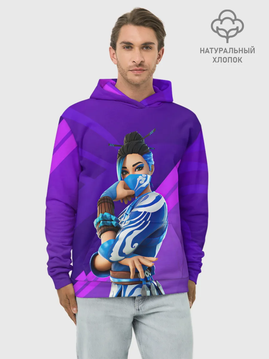 Худи мужской база хлопок / Fortnite Blue Jade