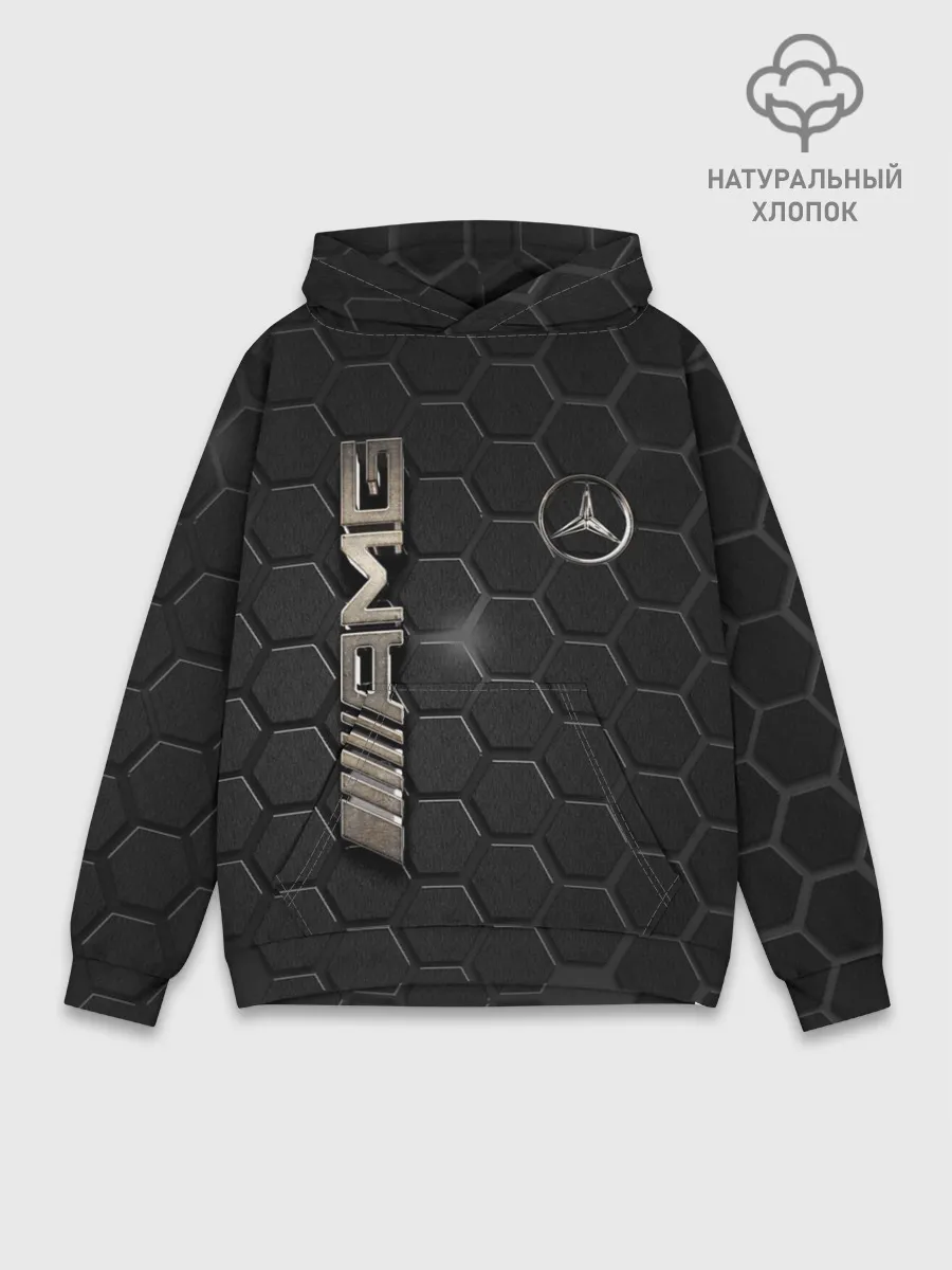 Худи мужской база хлопок / MERCEDES LOGO BRONZE