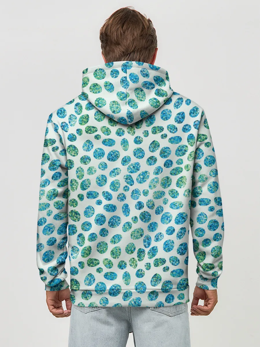 Худи мужской база хлопок / Драгоценные зеленые камешки