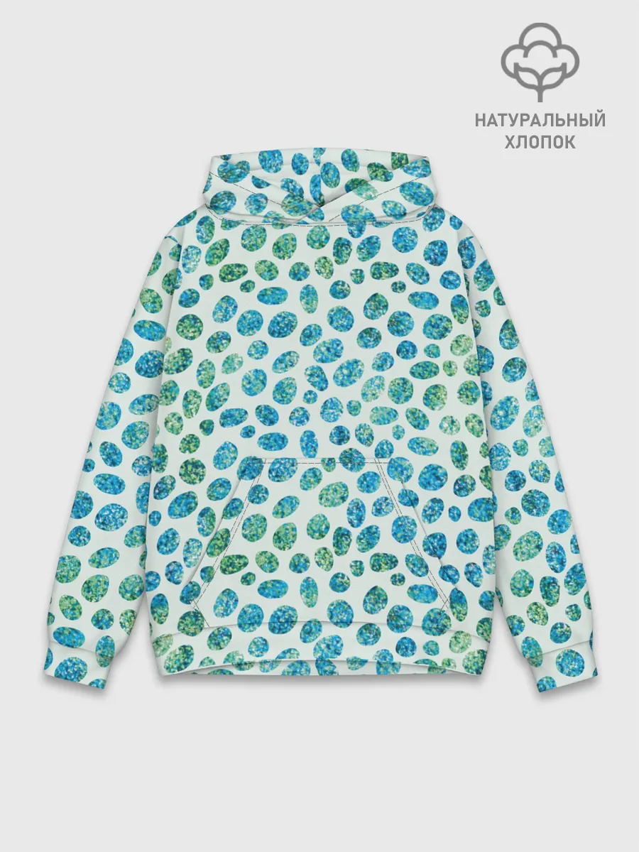 Худи мужской база хлопок / Драгоценные зеленые камешки