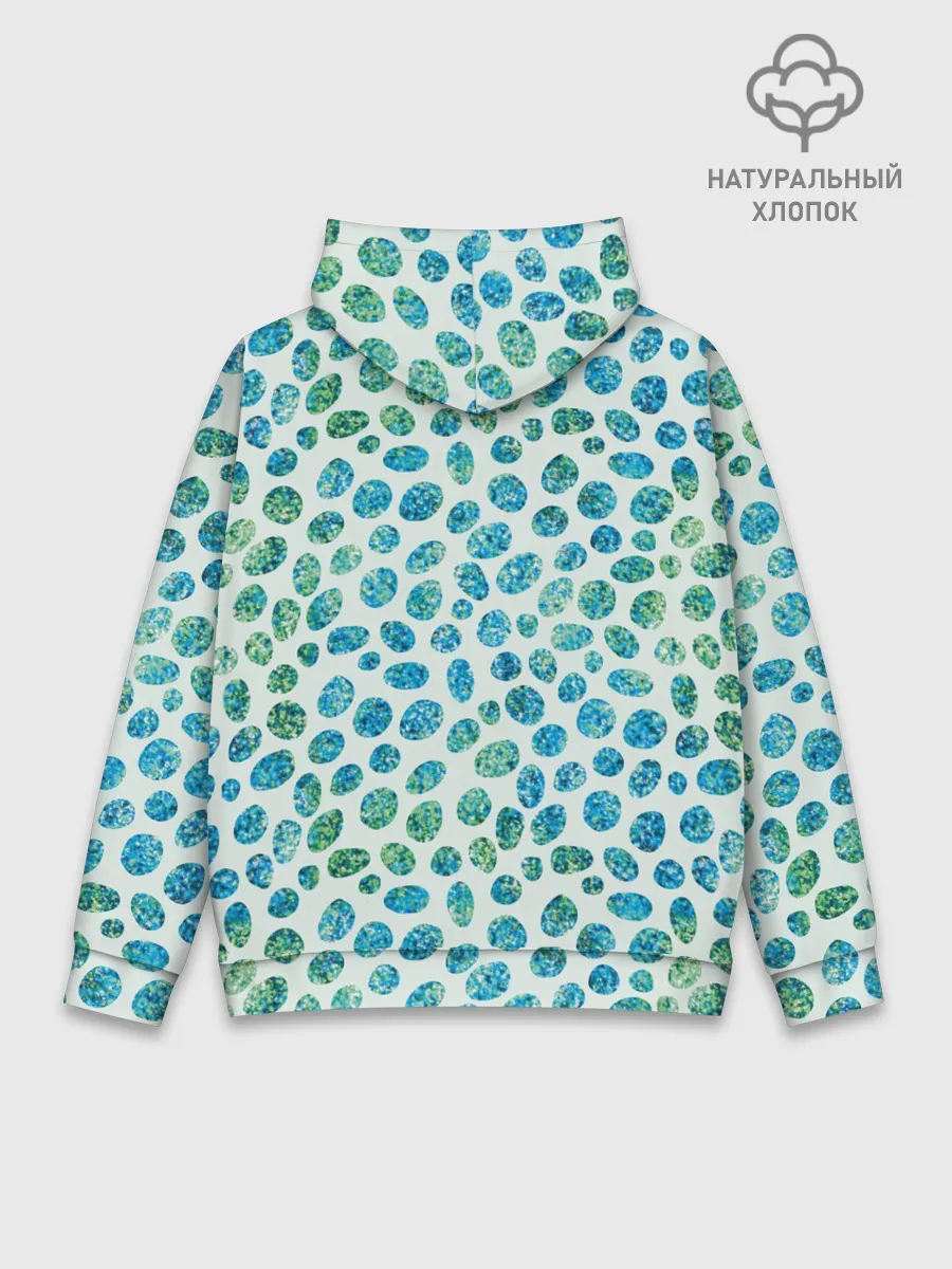 Худи мужской база хлопок / Драгоценные зеленые камешки