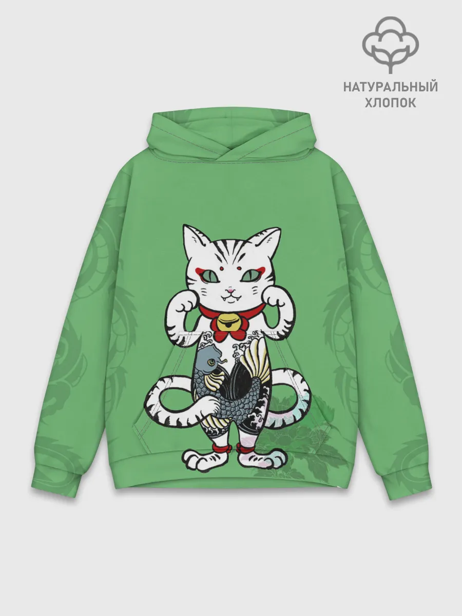 Худи мужской база хлопок / ЯПОНСКИЙ КОТ | JAPANESE CAT