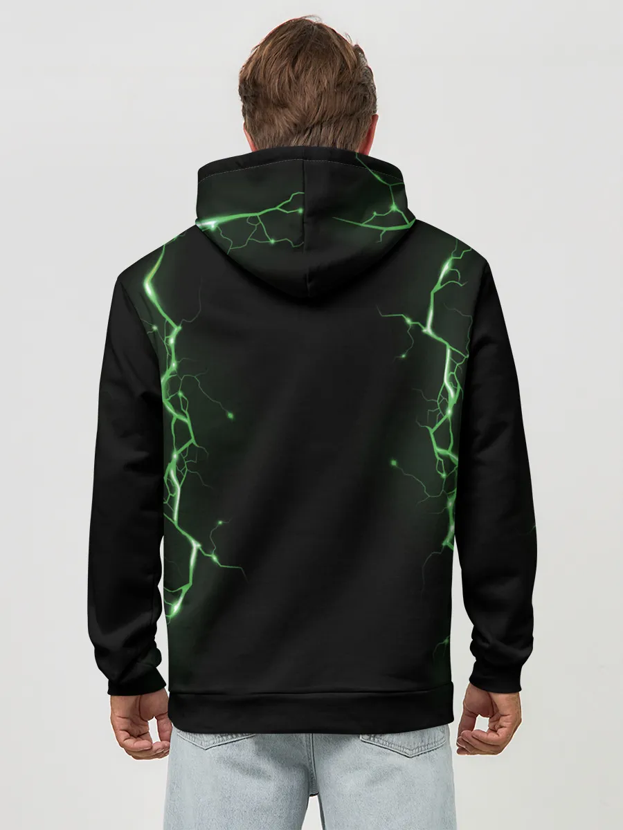 Худи мужской база хлопок / CREEPER 3D | MINECRAFT 3D