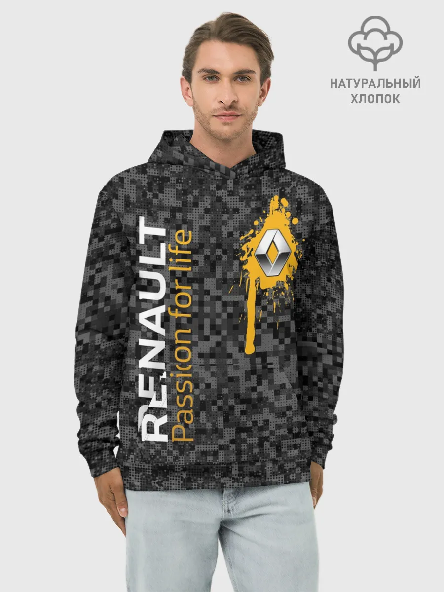 Худи мужской база хлопок / Рено камуфляж