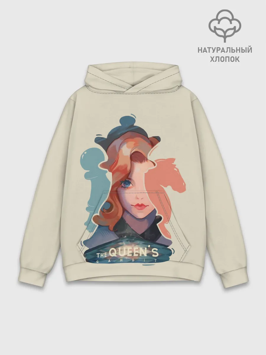 Худи мужской база хлопок / Королева шахматной доски