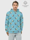 Худи мужской база хлопок / Петушки паттерн