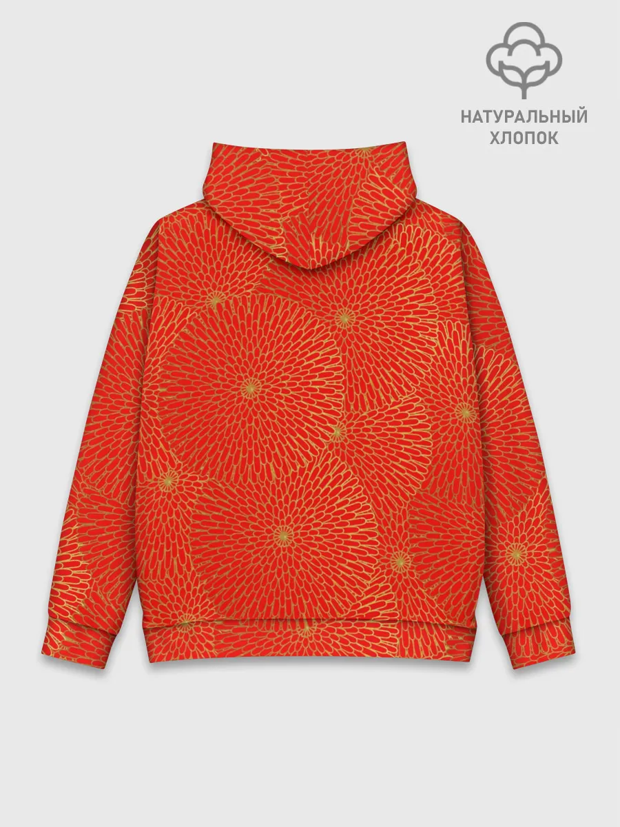 Худи мужской база хлопок / ЗОЛОТЫЕ ХРИЗАНТЕМЫ | ПАТТЕРН