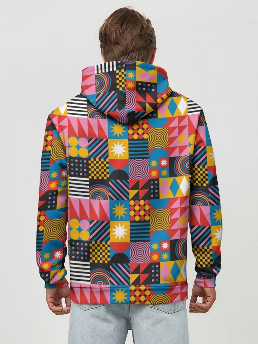 Худи мужской база хлопок / Печворк. Мозаика.Настроение