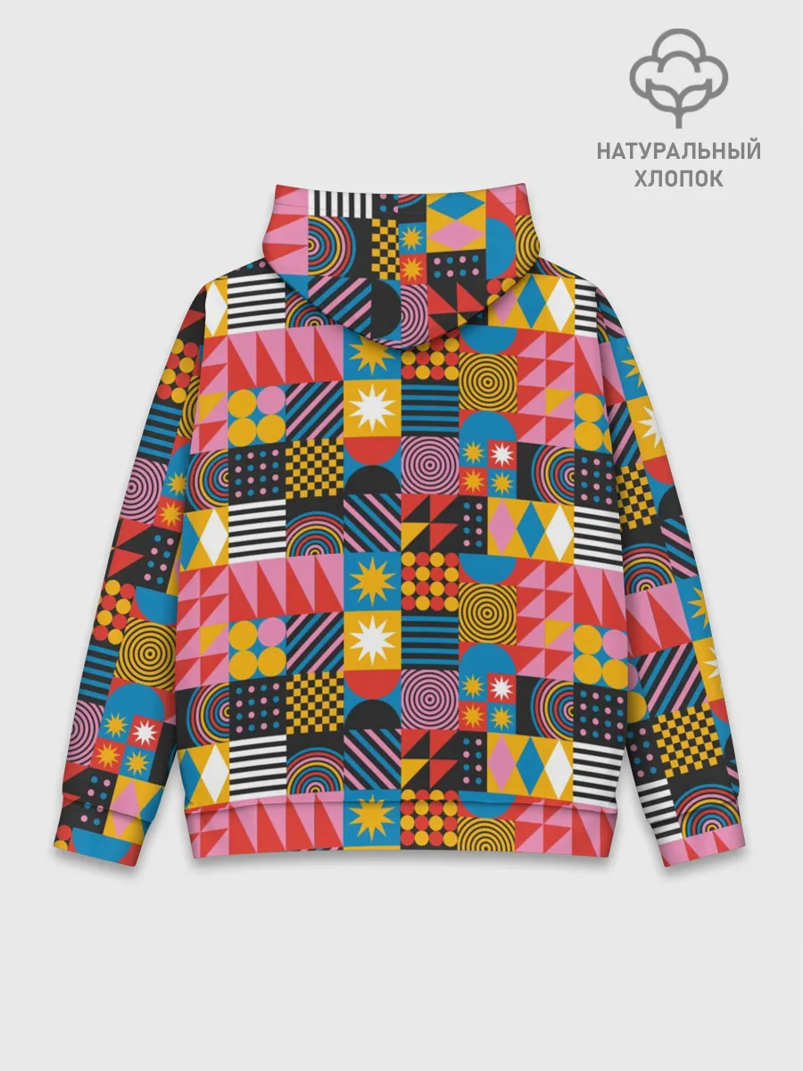 Худи мужской база хлопок / Печворк. Мозаика.Настроение