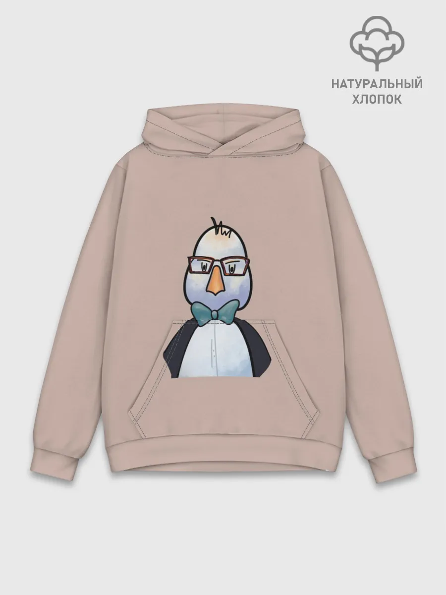 Худи мужской база хлопок / Умная птица