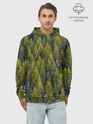 Худи мужской база хлопок / лес вечный