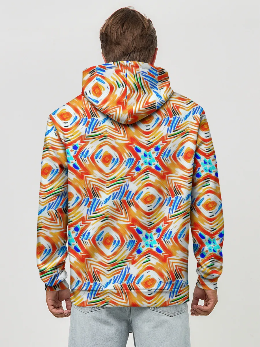 Худи мужской база хлопок / Летний абстрактный узор