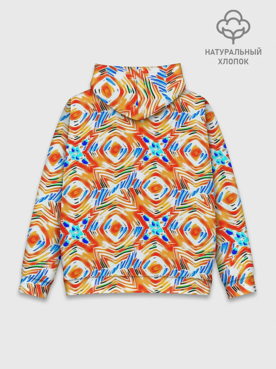 Худи мужской база хлопок / Летний абстрактный узор