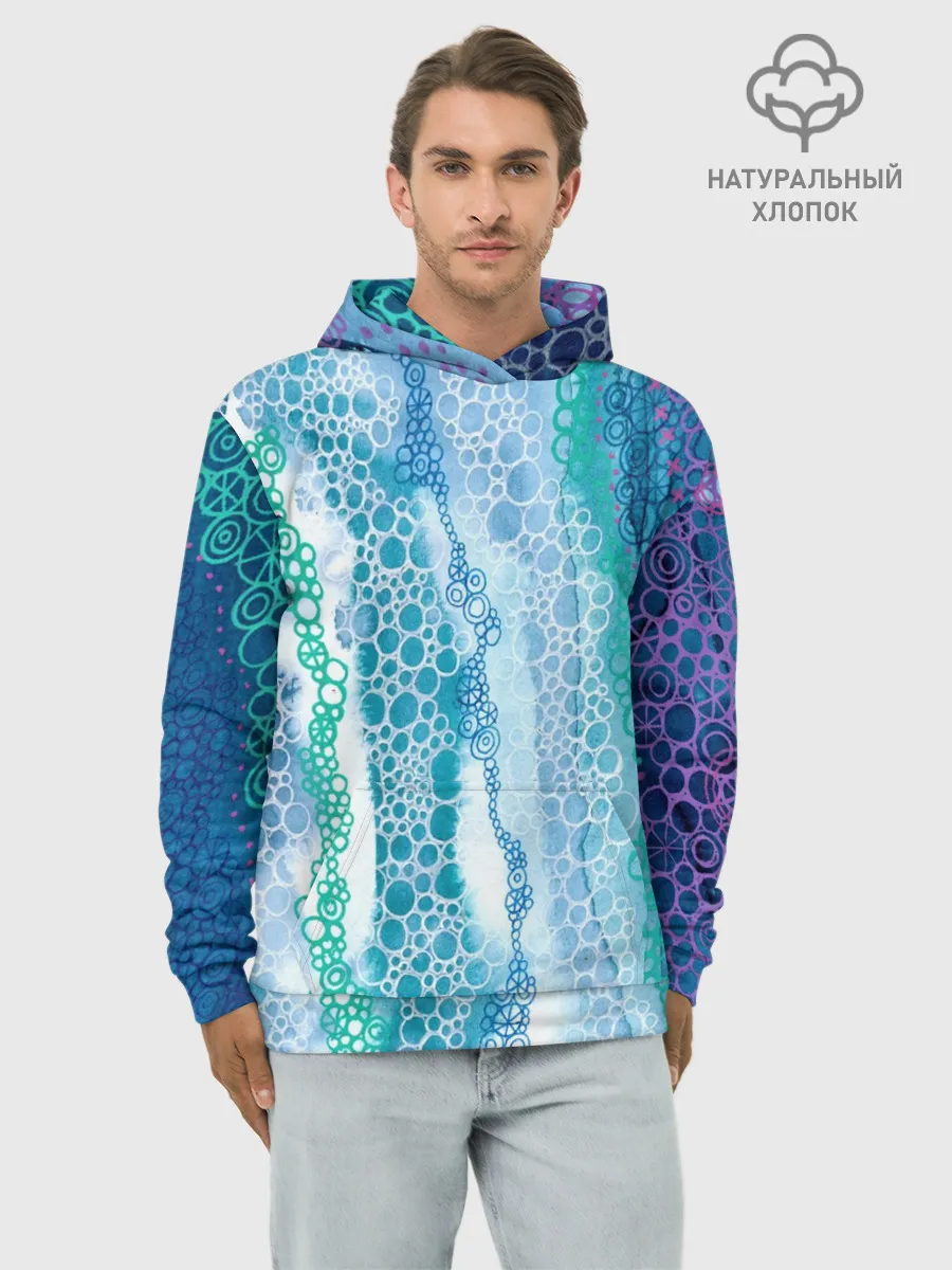 Худи мужской база хлопок / Водопад красочной пены
