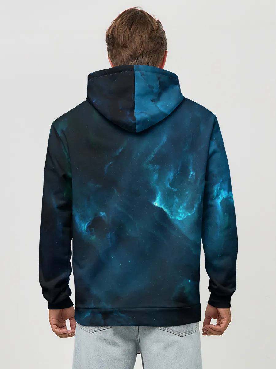 Худи мужской база хлопок / Котик Космонавт