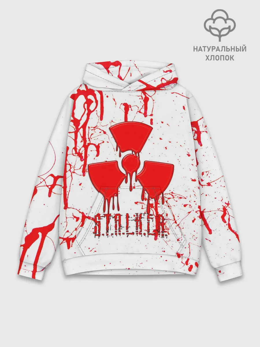 Худи мужской база хлопок / S.T.A.L.K.E.R. БРЫЗГИ КРОВИ