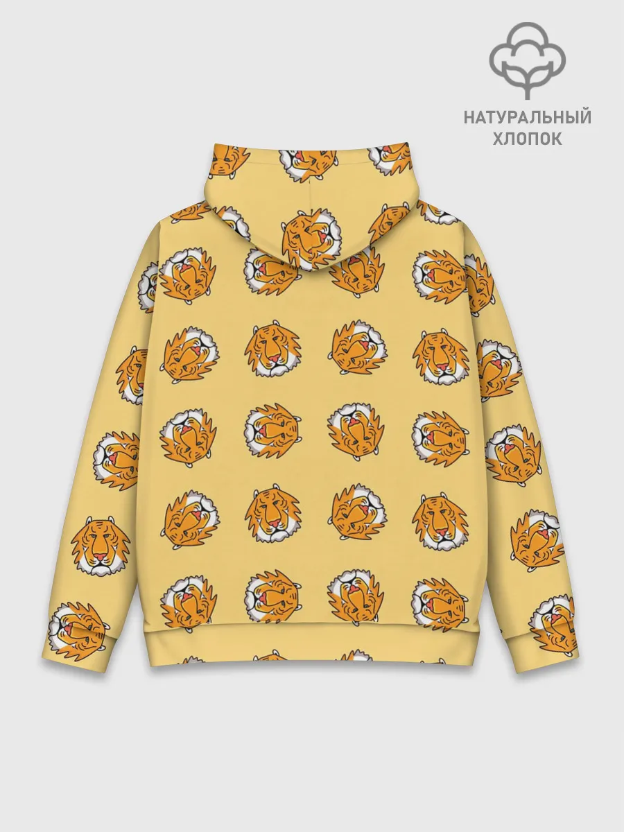 Худи мужской база хлопок / Тигры паттерн