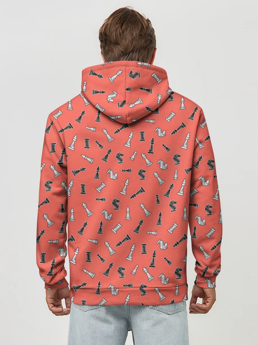 Худи мужской база хлопок / Шахматы паттерн