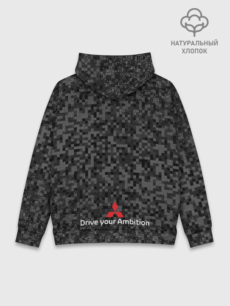 Худи мужской база хлопок / Митсубиси | Черный камуфляж