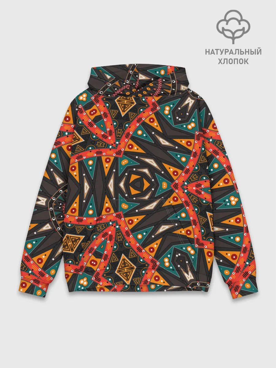 Худи мужской база хлопок / Абстрактный арабский узор