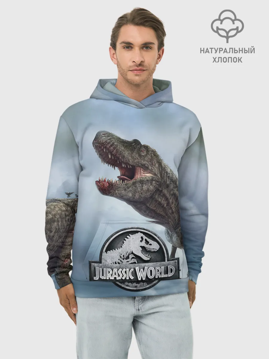 Худи мужской база хлопок / Jurassic World | Мир Юрского периода