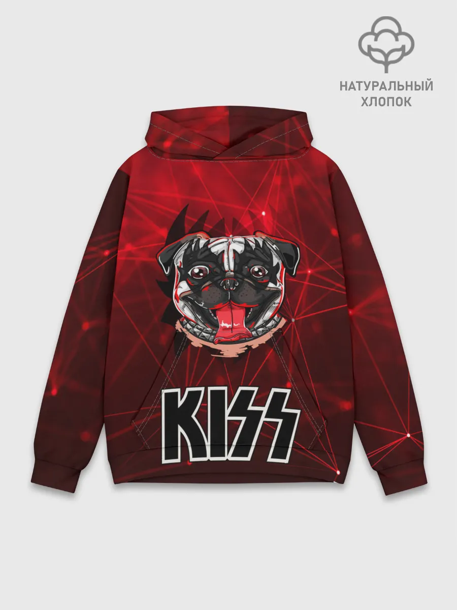 Худи мужской база хлопок / Собака в стиле KISS