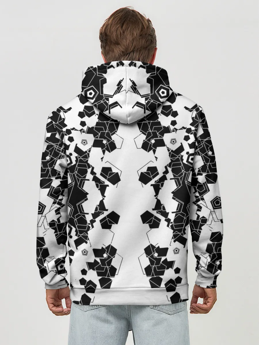 Худи мужской база хлопок / пятиугольники абстракция