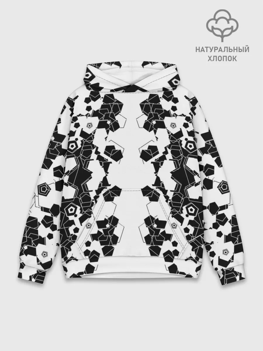 Худи мужской база хлопок / пятиугольники абстракция