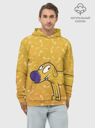 Худи мужской база хлопок / КОТОПЕС | Пес спереди