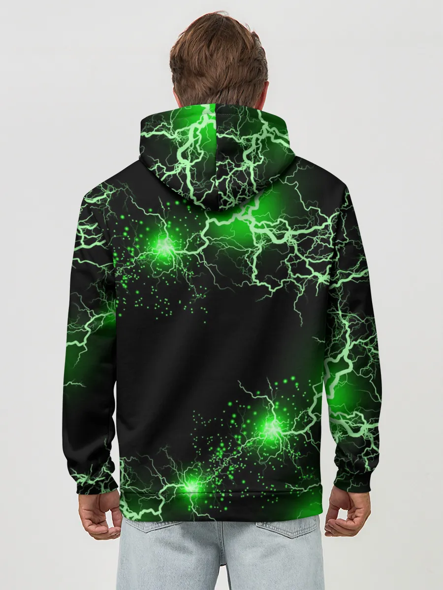 Худи мужской база хлопок / S.T.A.L.K.E.R. NEON МОЛНИЯ