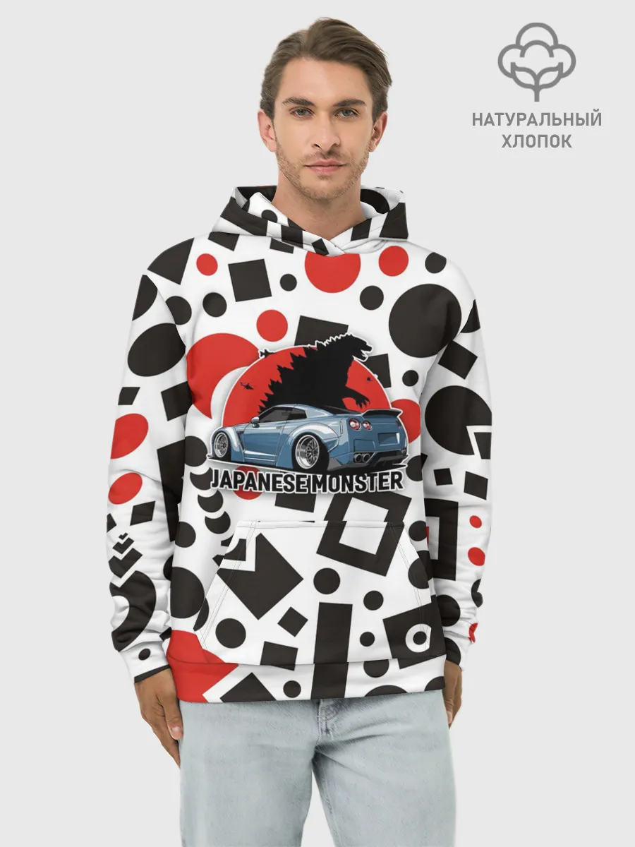 Худи мужской база хлопок / Японские Монстры