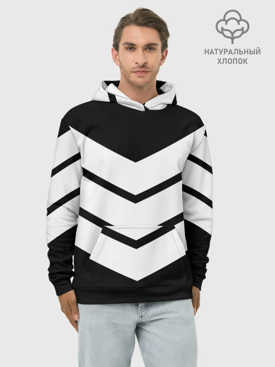 Худи мужской база хлопок / Три полоски