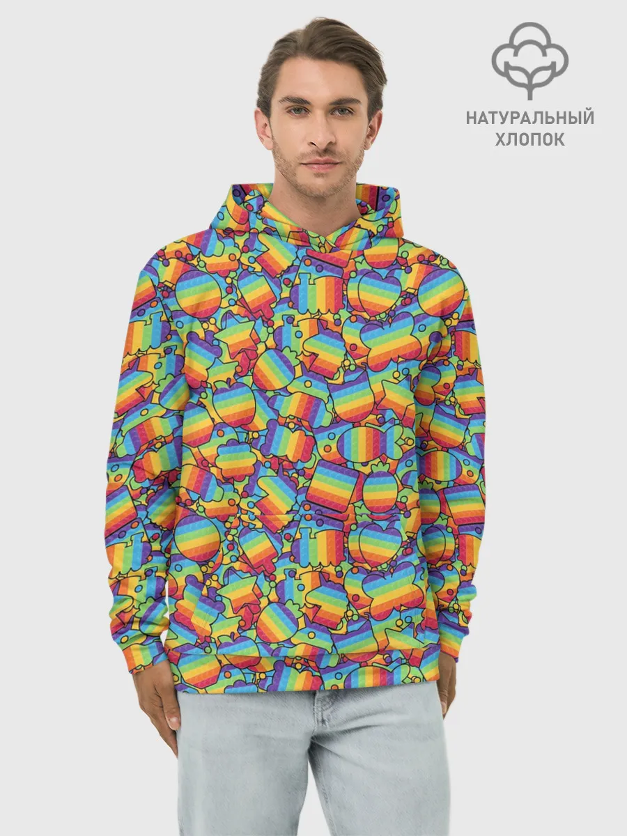 Худи мужской база хлопок / POP IT МИКС | ПОП ИТ