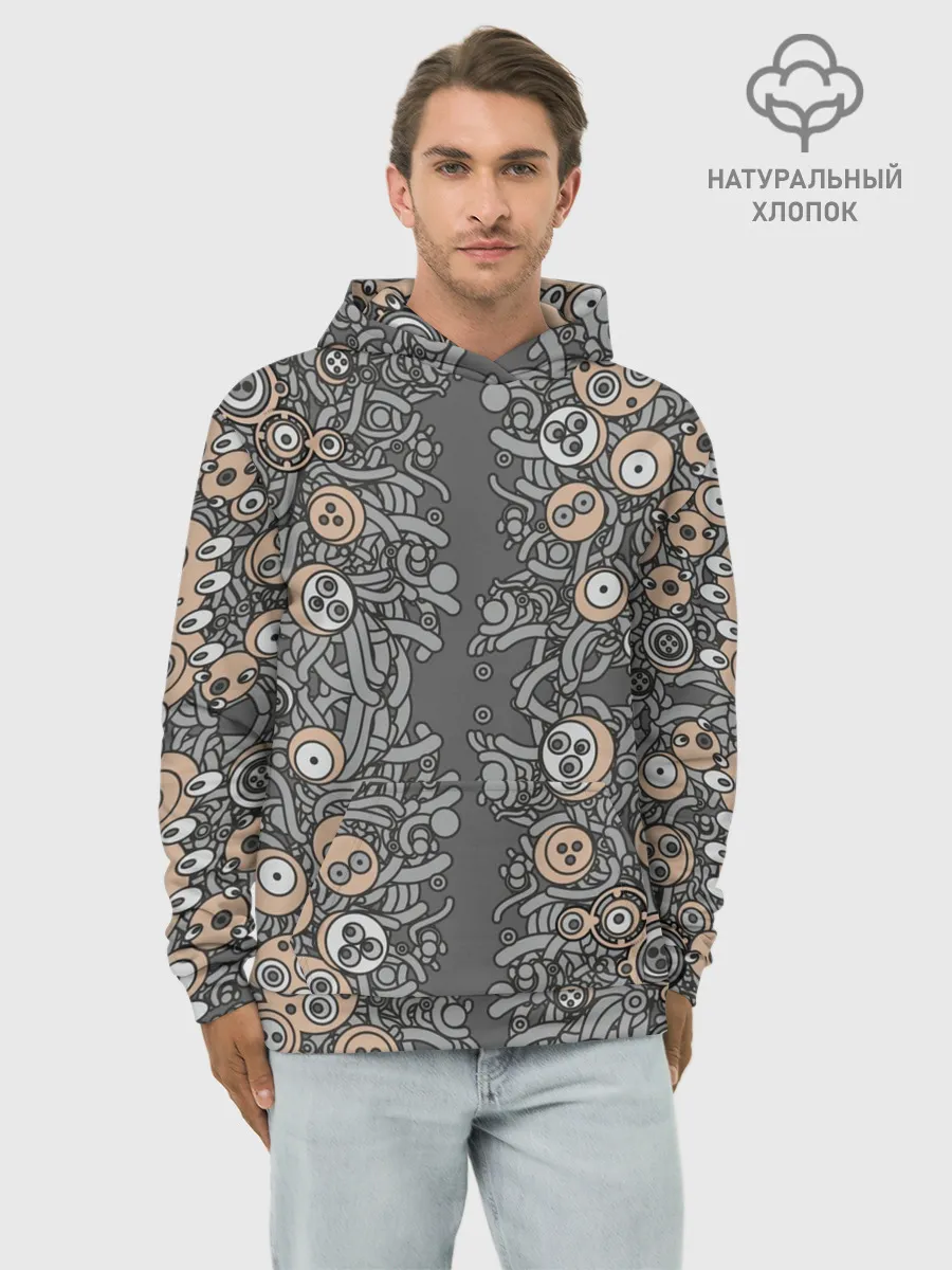 Худи мужской база хлопок / психоделика киберпанк