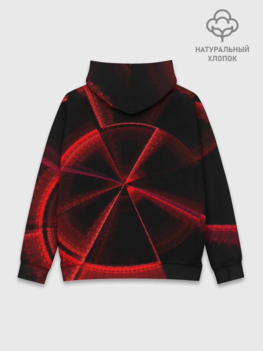 Худи мужской база хлопок / Атомный неон