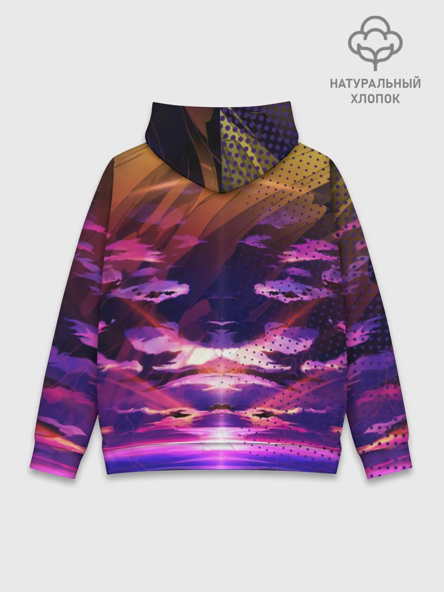 Худи мужской база хлопок / Закат. Облака